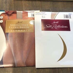 Pantyhose size EF and F Hanes and silk reflections